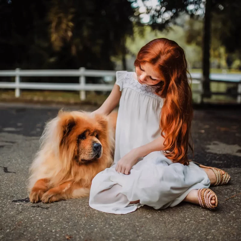 The girl with dog The girl with dog
